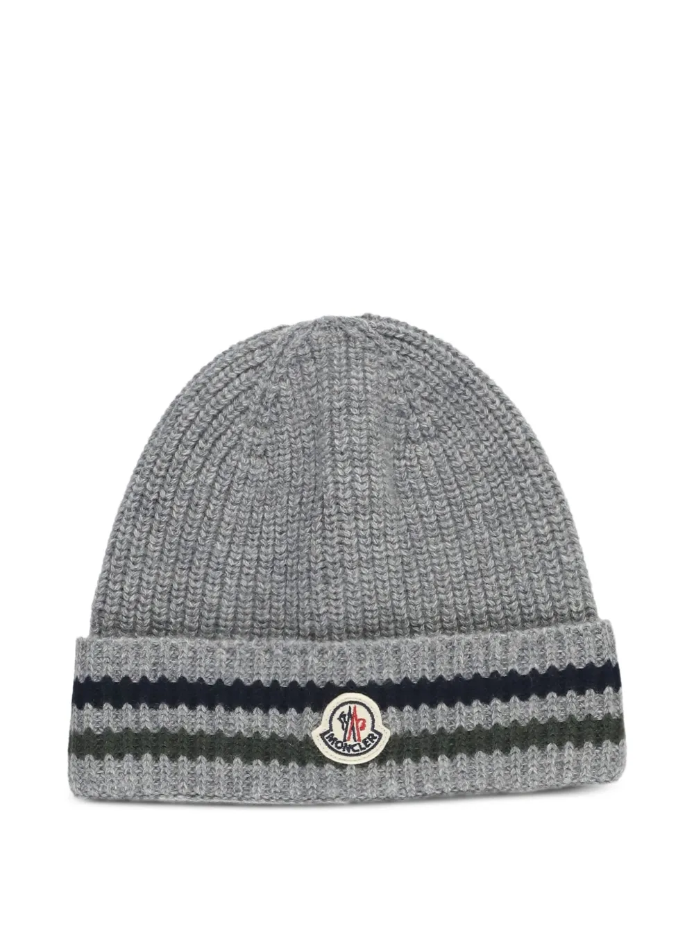 

Шерстяная шапка бини в рубчик Moncler Enfant, серый
