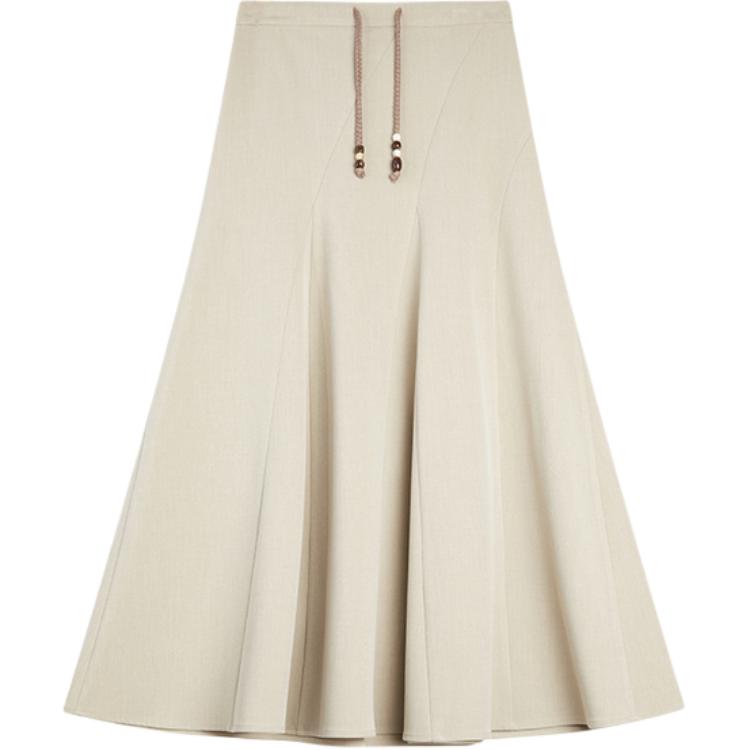 

ELLE Повседневная длинная юбка женская Khaki умеренная миди юбка A-силуэта