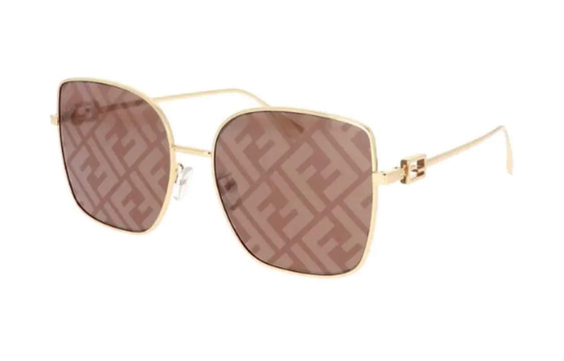 

FENDI Массивные солнцезащитные очки Frame, Gold