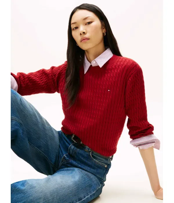 Свитер regular fit Tommy Hilfiger, коньячный — фото 4