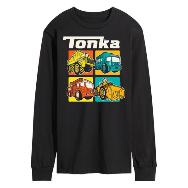 

Мужская футболка с длинным рукавом и принтом в сетку Tonka, черный