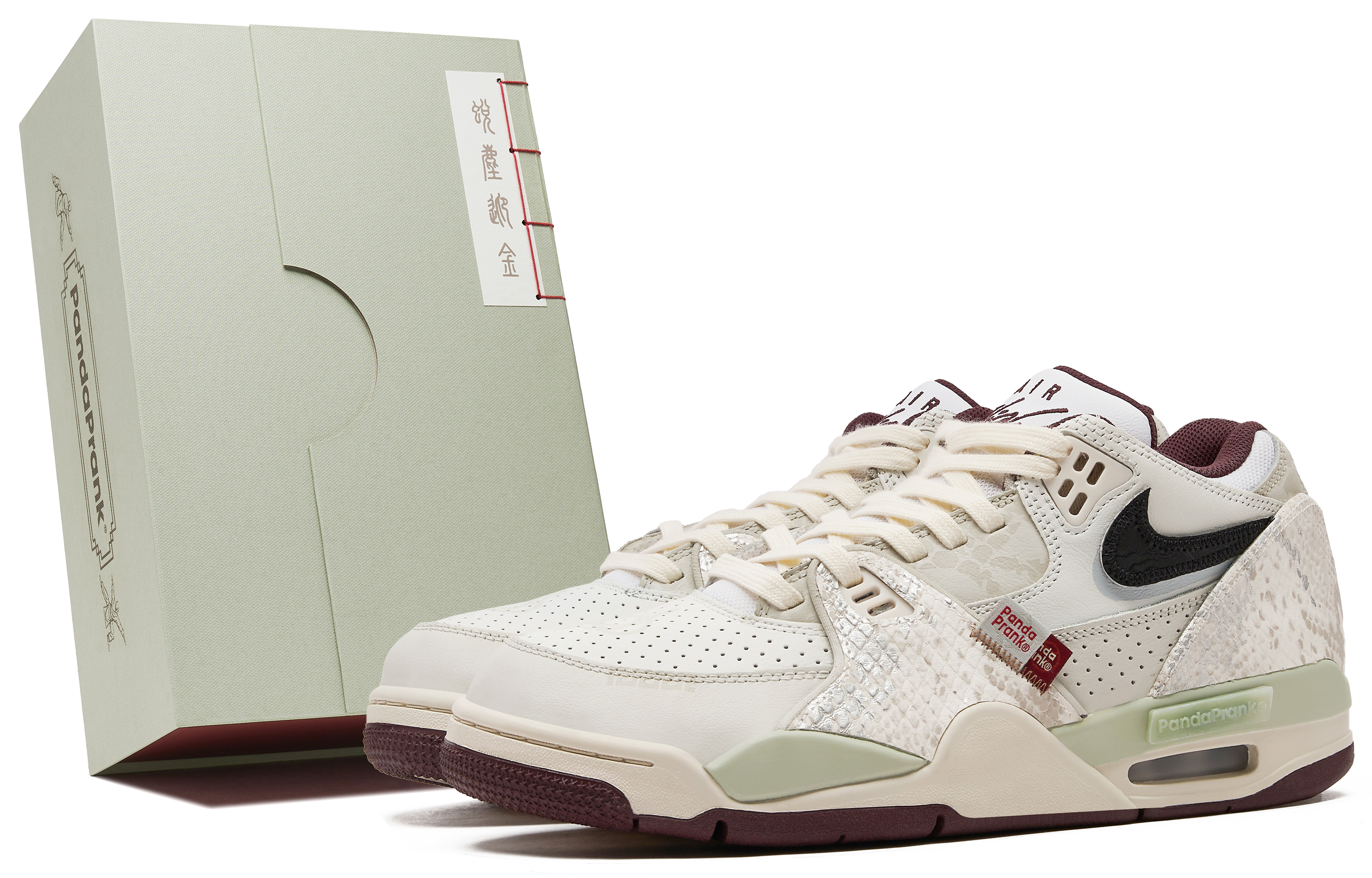 

Nike Баскетбольные кроссовки Air Flight 89 Panda Mischief с низким верхом, износостойкие, антискользящие, мужские, цвет: голубой, бежевый, серебристый
