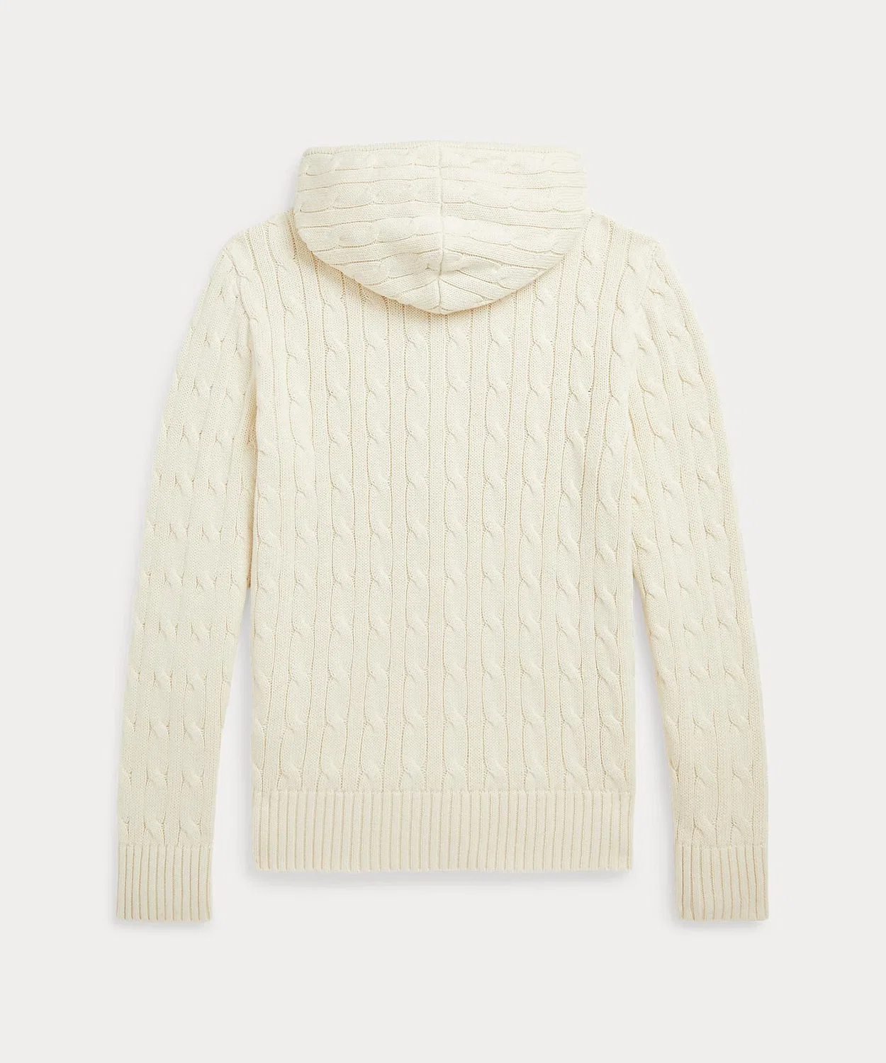 Свитер с капюшоном на молнии из хлопка, с косами, Ralph Lauren, натуральный — фото 2