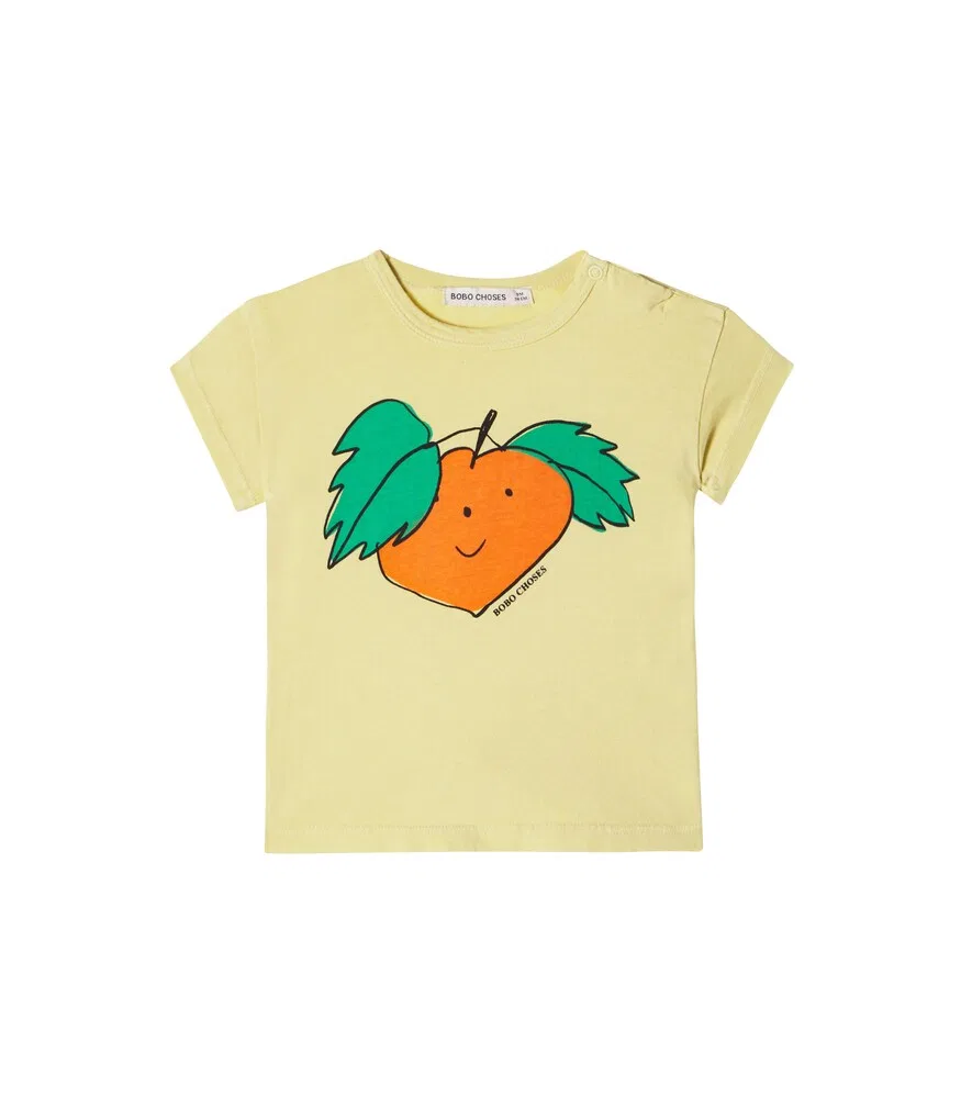 Хлопковая трикотажная футболка Baby Curious Turnip Bobo Choses, желтый