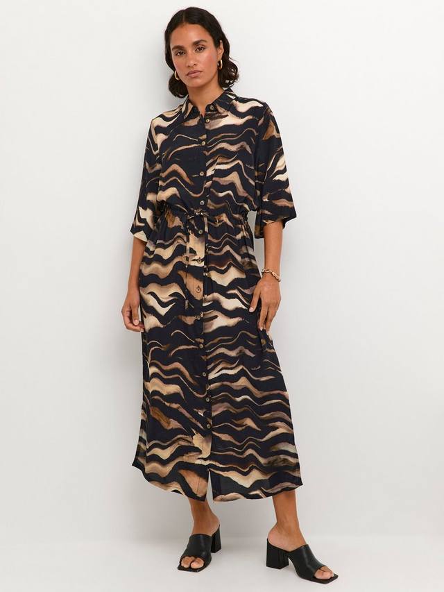

Макси-платье с тигровым принтом laila KAFFE, цвет Black/Brown