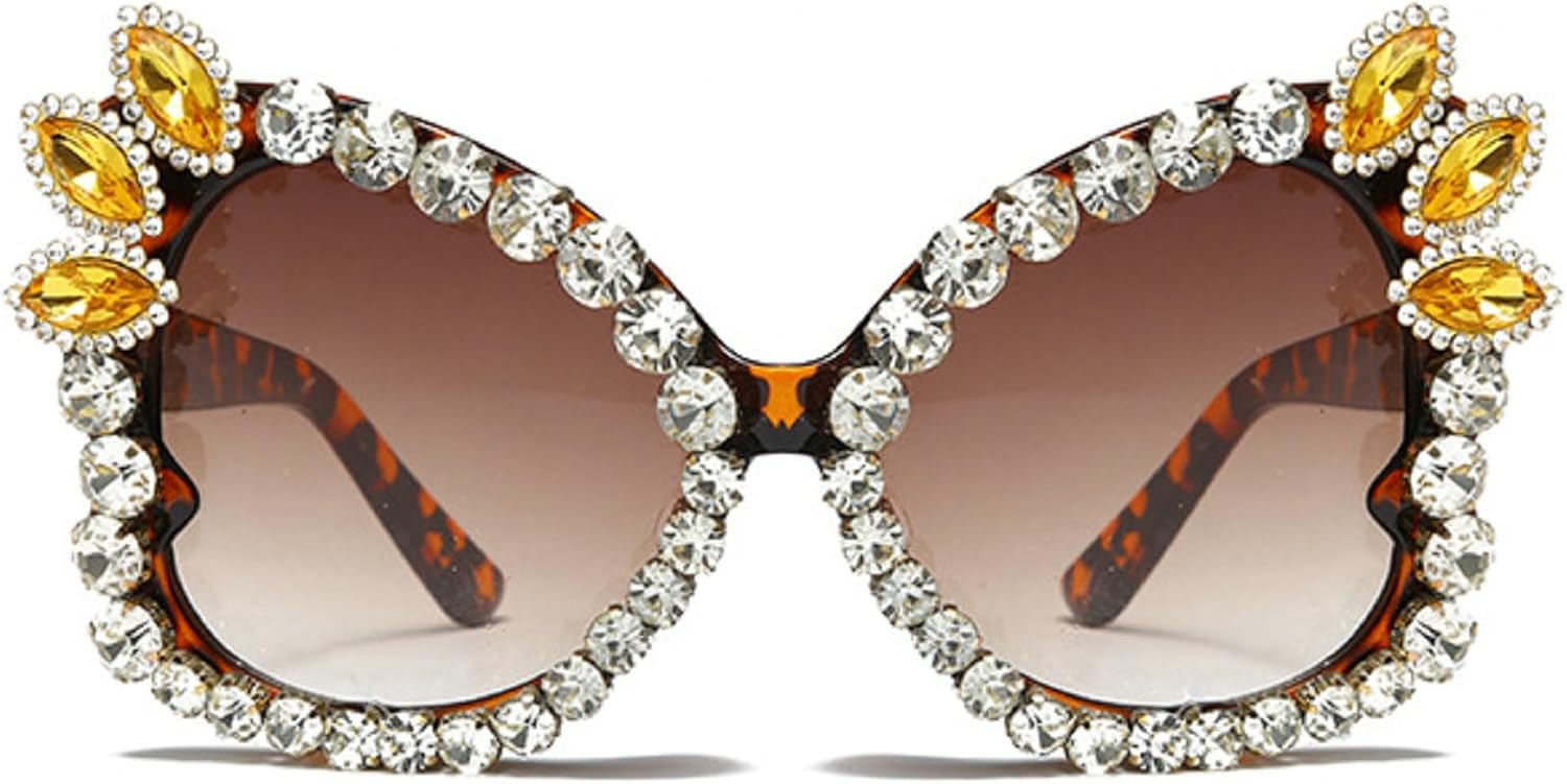 

Солнцезащитные очки в форме бабочки для женщин и мужчин, винтажные, с бриллиантами и стразами, в стиле ретро, ​​для рейв-вечеринок, Хэллоуина, с защитой от ультрафиолета UV400 mincl, Leopard