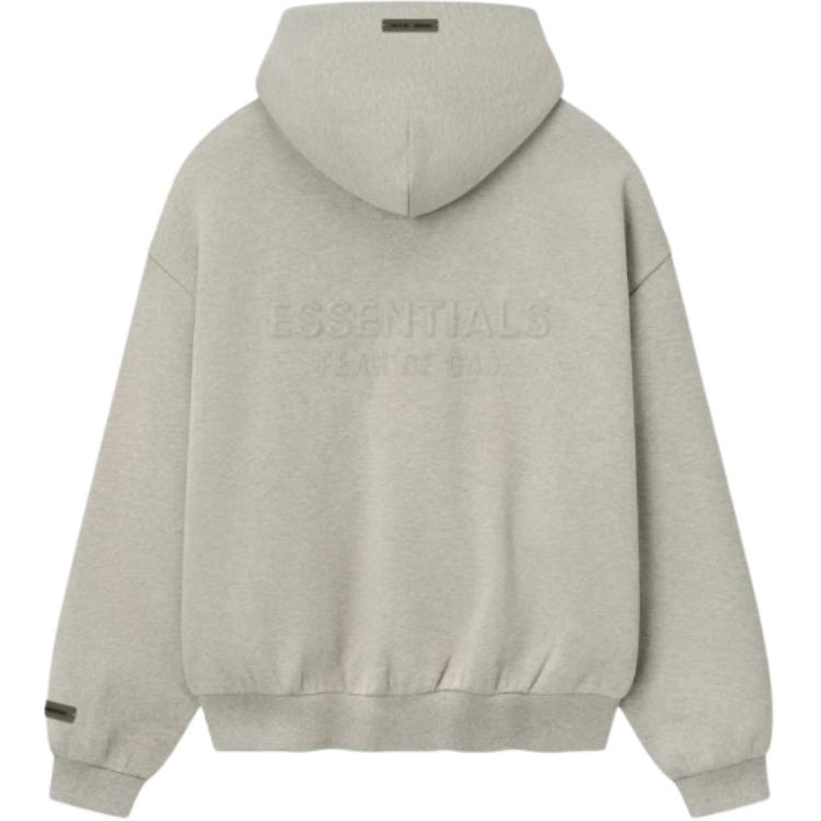 Флисовая толстовка на молнии FW25, теплая меланжевая толстовка для мужчин Fear Of God Essentials, warm heather/warm oats — фото 2