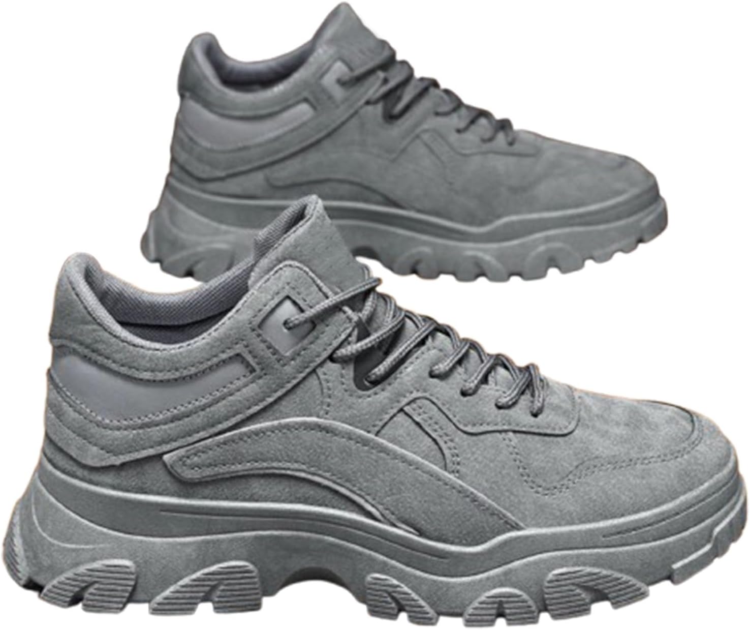 

Мужские высокие повседневные слипоны, нескользящие ботинки для зимы, мужские ботинки для повседневной носки Generic, темно-серый