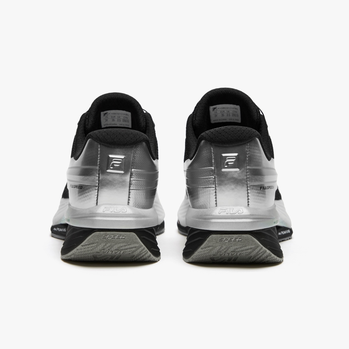Дышащие, легкие, амортизирующие, низкие детские кроссовки для бега FILA KIDS, черный/серебряный — фото 4