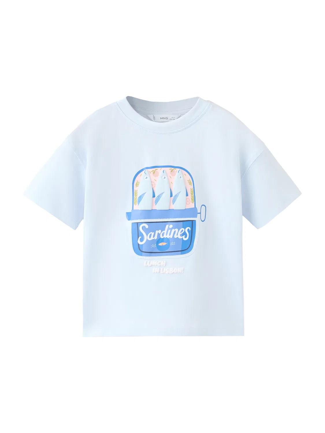 Футболка 'M2SARDIN' Mango Kids, Blue/Light Blue