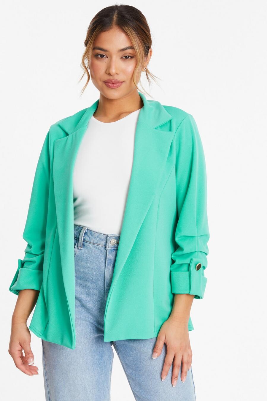 

Петит Мятный пиджак с присборенными рукавами QUIZ Clothing