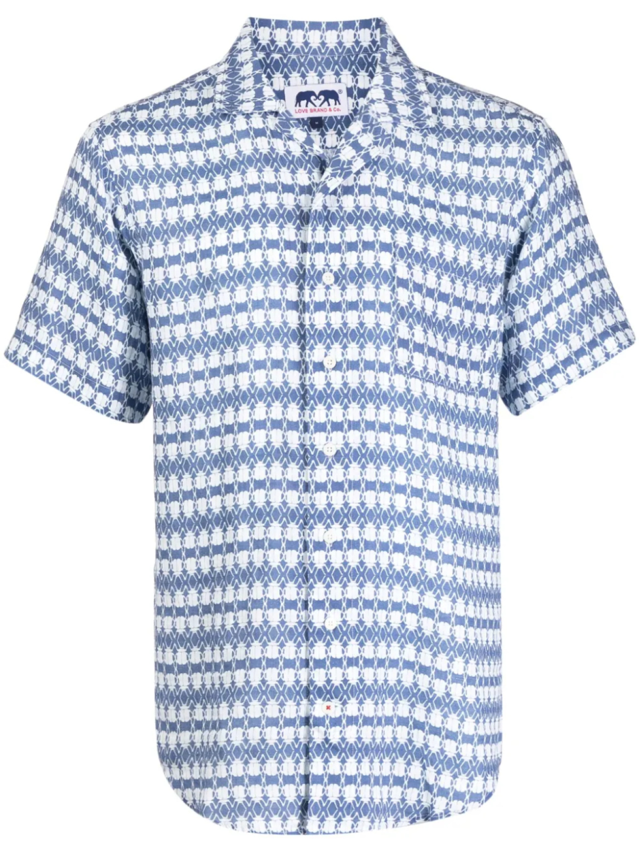 

LOVE BRAND & Co. льняная рубашка с графичным принтом, синий
