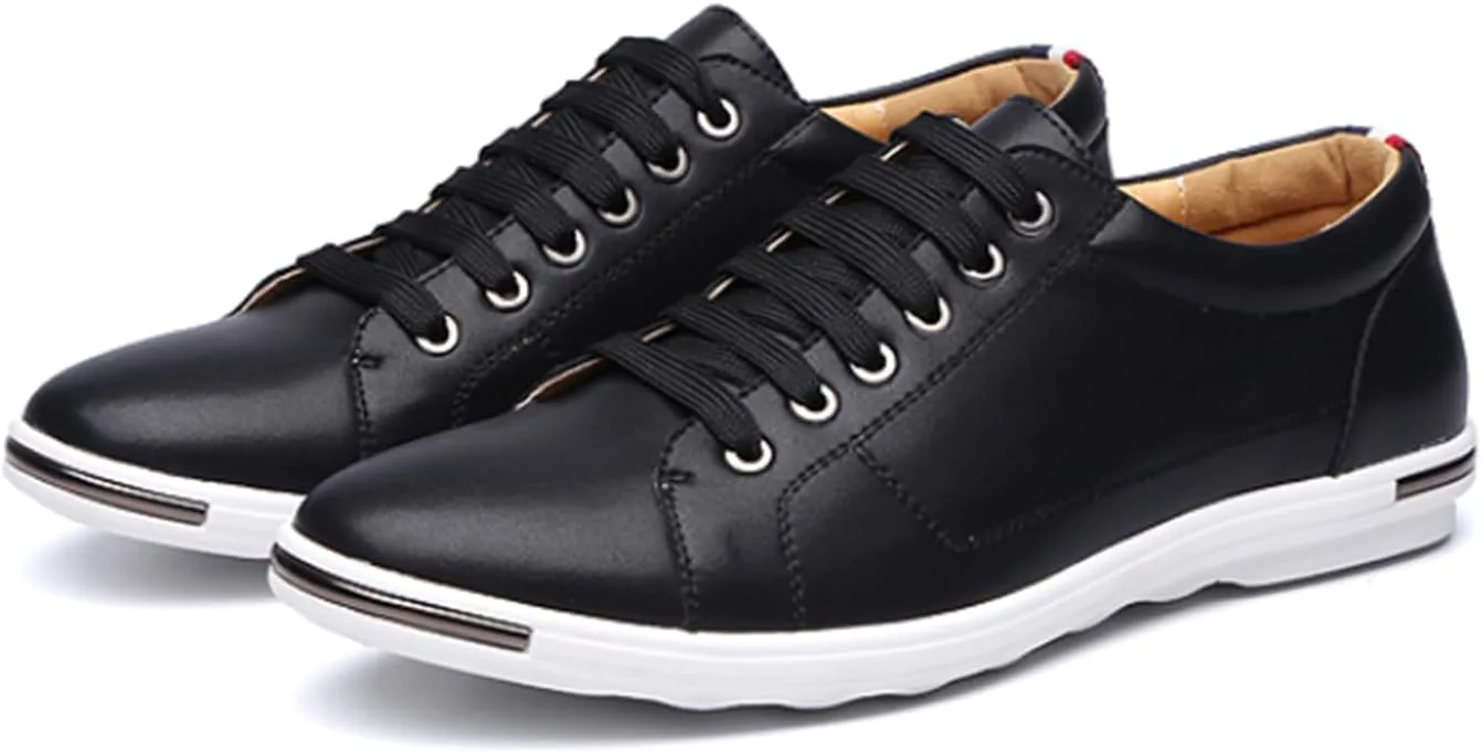 

Мужские оксфорды с низким верхом на шнуровке, удобные для ходьбы, повседневной носки и вождения, модные кроссовки на плоской подошве с круглым носком, деловые классические туфли NIGXWNS, черный