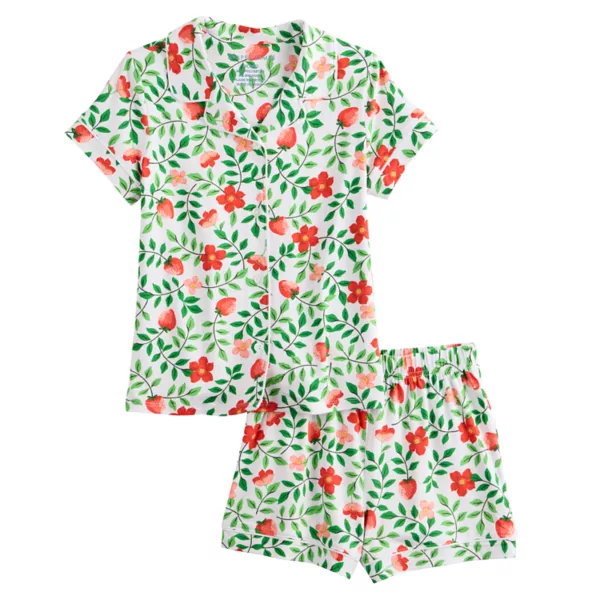 

Девочки 4-12 лет комплект пижамы с коротким рукавом и шортами Draper James, цвет strawberry
