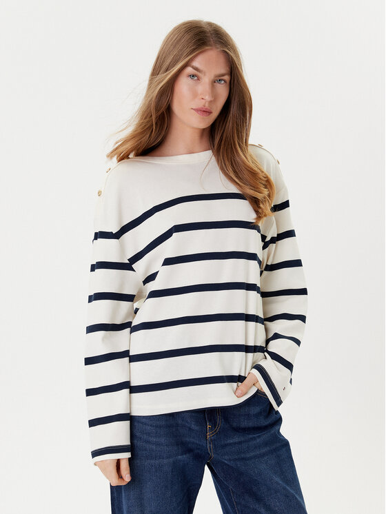 

Блузка relaxed fit Gold Button WW0WW45760 Tommy Hilfiger, экрю