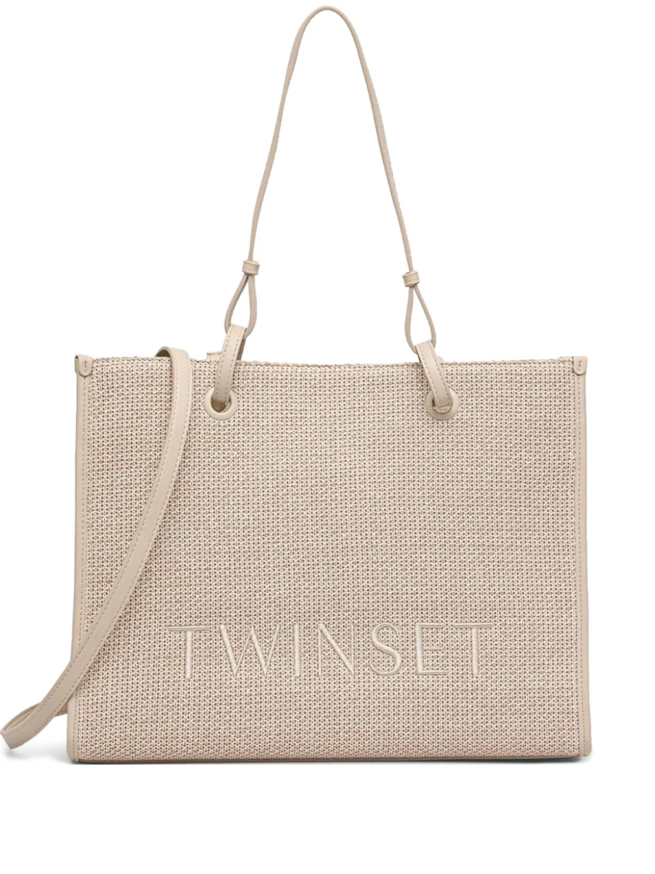 

Сумка-шоппер TWINSET с вышитым логотипом, нейтральный