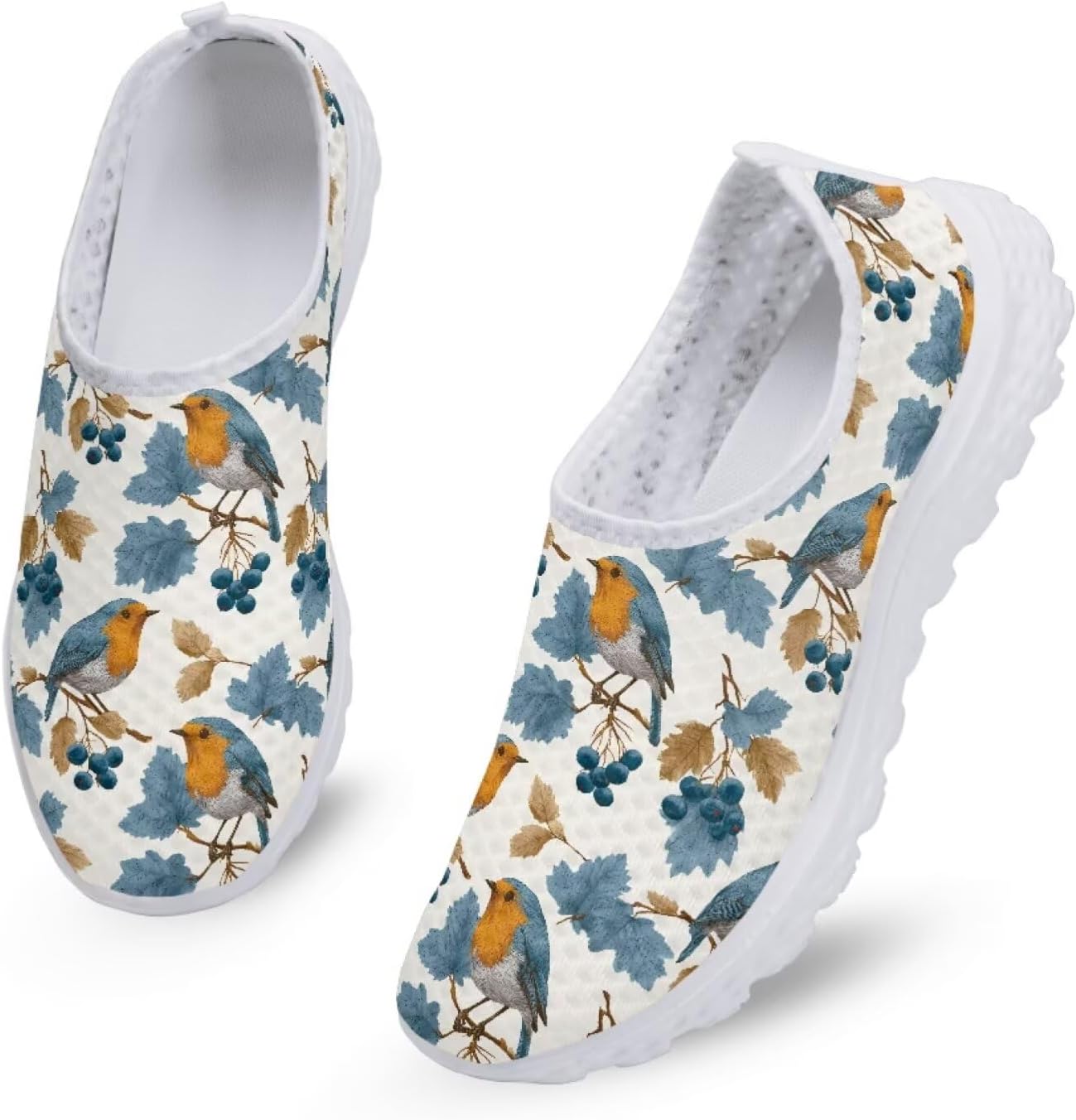 Кроссовки Jeiento Comfort Slip On для женщин и мужчин с сеткой, дышащие теннисные кроссовки для спорта и бега, повседневные лоферы с бабочкой, Small Bird — фото 3