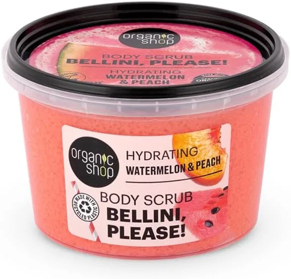Скраб для тела Hydrating Bellini, Please! Organic Shop с арбузом и персиком 250 мл