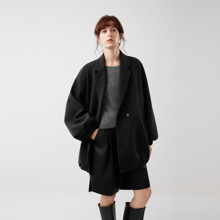 

ELLE Пальто женское темно-серое утепленное