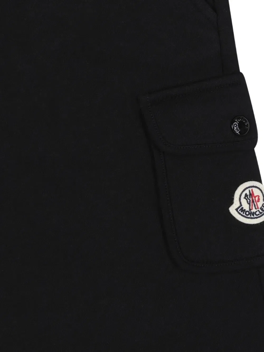 Шорты спортивные с нашивкой-логотипом Moncler Enfant, черный — фото 3