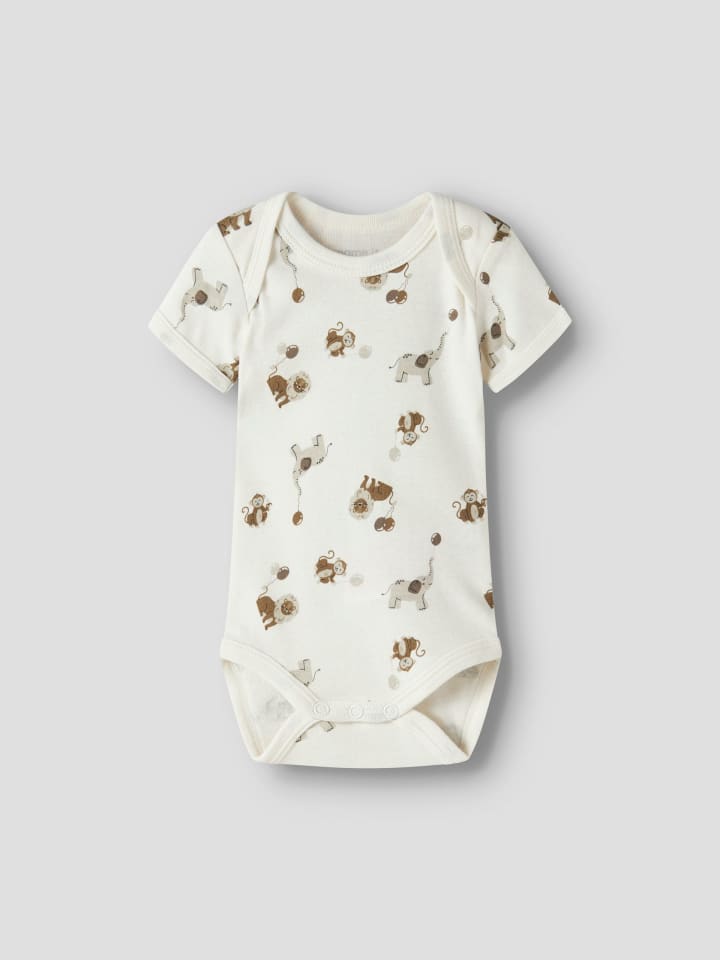 Name it Комплект из 3 боди с короткими рукавами NBNBODY 3P S/S ANIMAL в цвете Jet Stream — фото 2