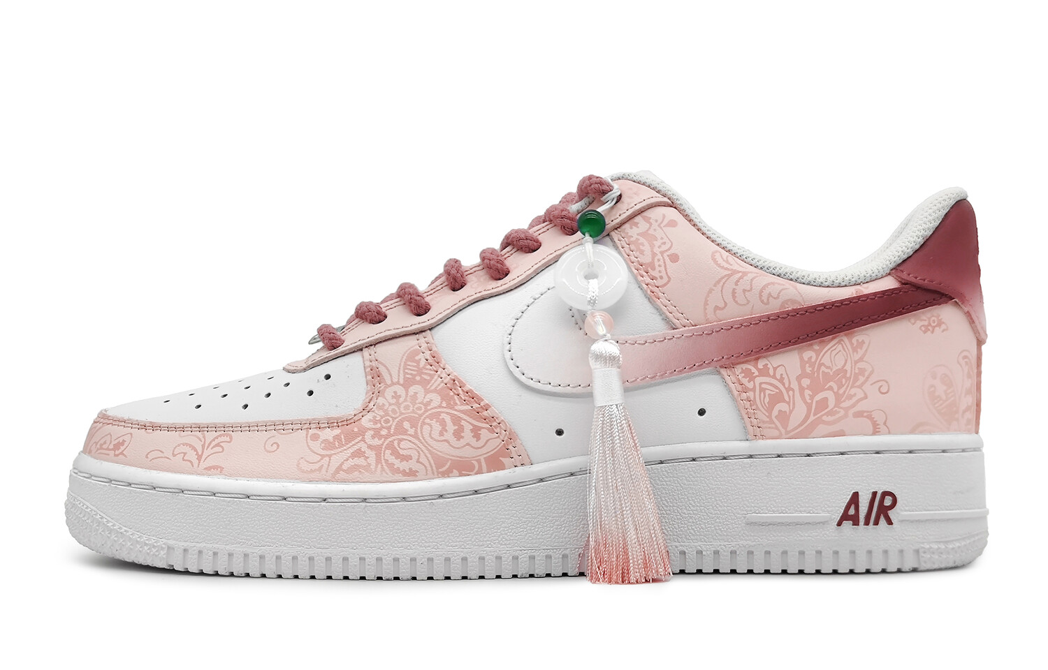 

Кроссовки Nike Air Force 1 Skateboarding Shoes Women's Low-top White, красный