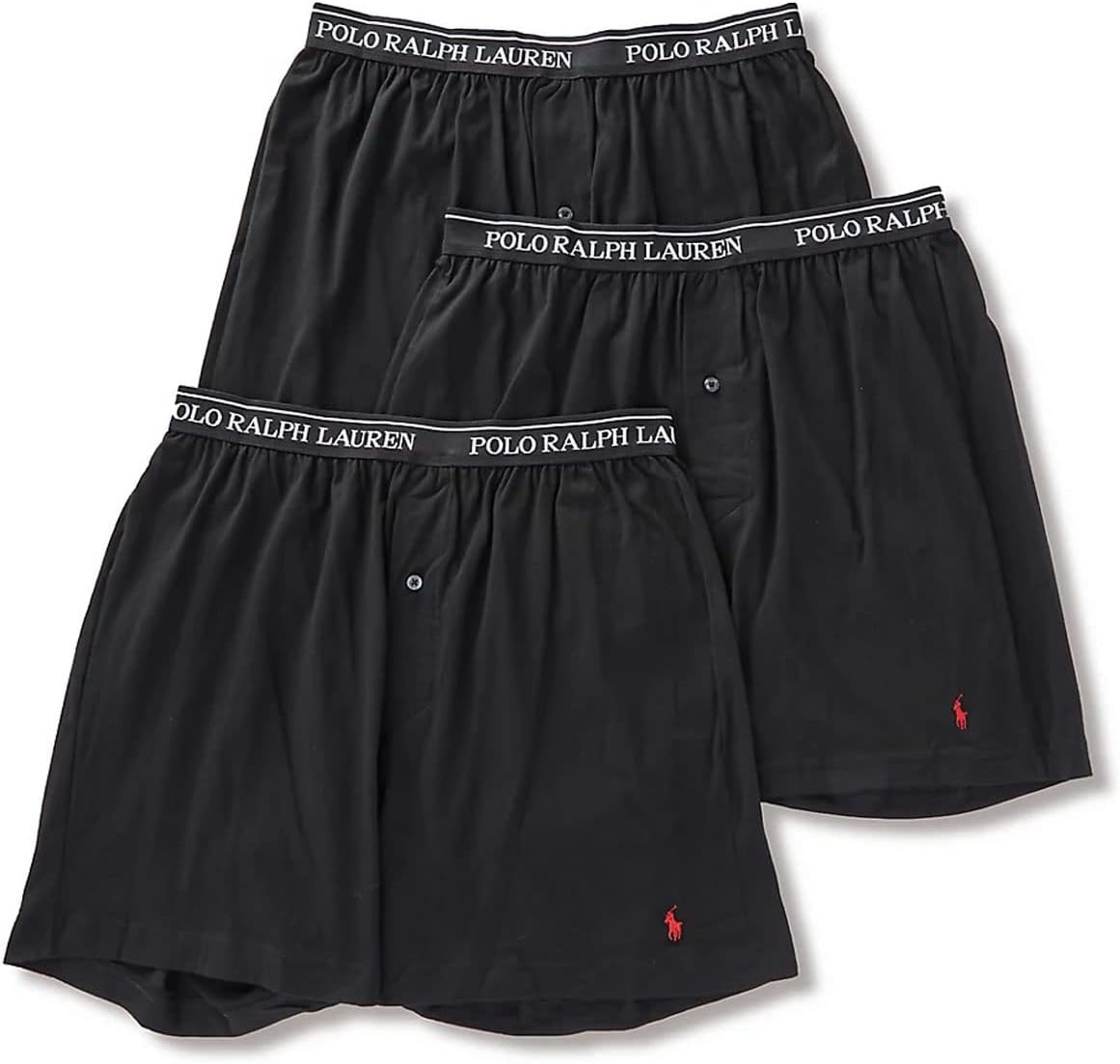 

POLO RALPH LAUREN Мужские классические хлопковые трикотажные боксеры, 3 шт, Black