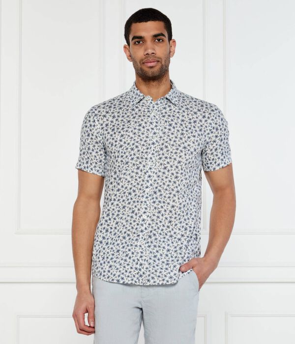 

Льняная рубашка c-roan-ken-sh-c1-251 Slim fit Boss, синий