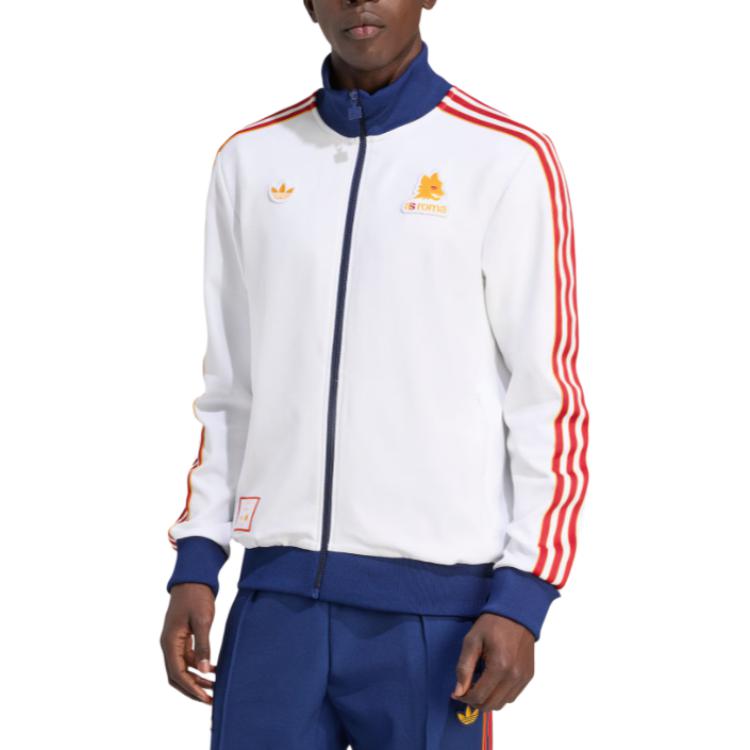 Куртка Track FW25 AS ROMA TERRACE ICONS мужская Adidas Originals, белый/темно-синий — фото 2
