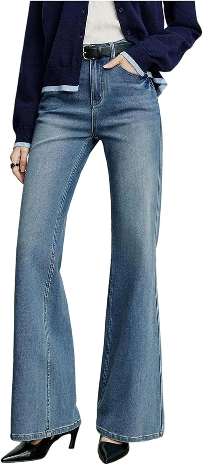 

Женские брюки-клеш Mid Waist Stretch Flares Full Length Denim