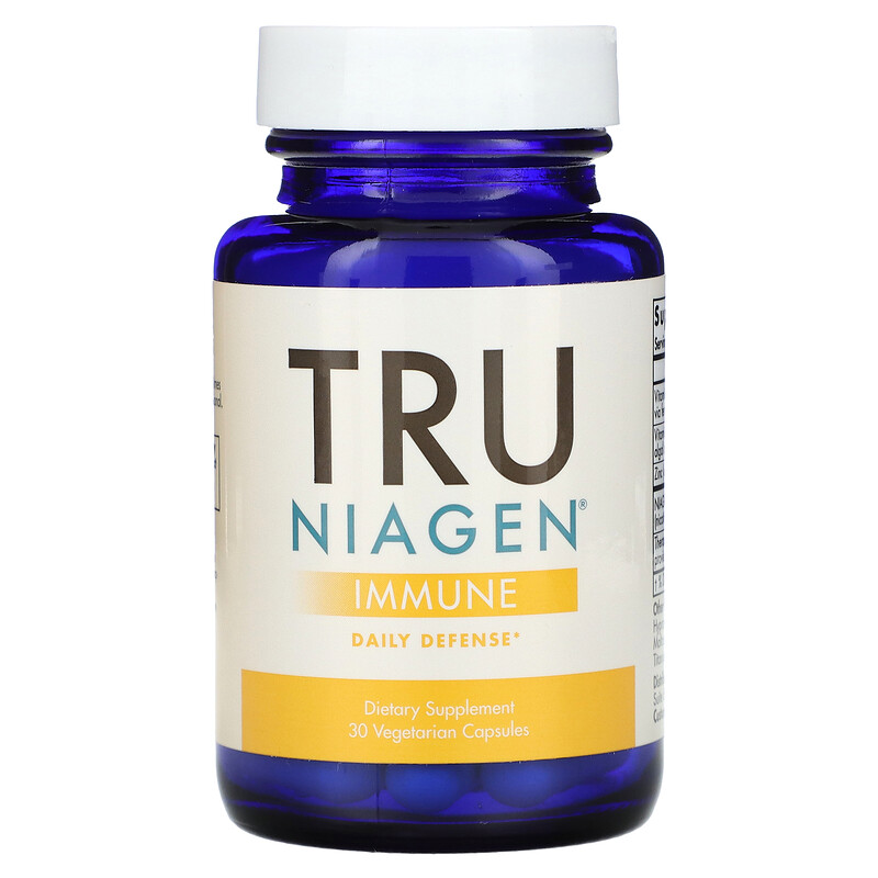 

Tru Niagen, Immune, Daily Defense, 30 вегетарианских капсул
