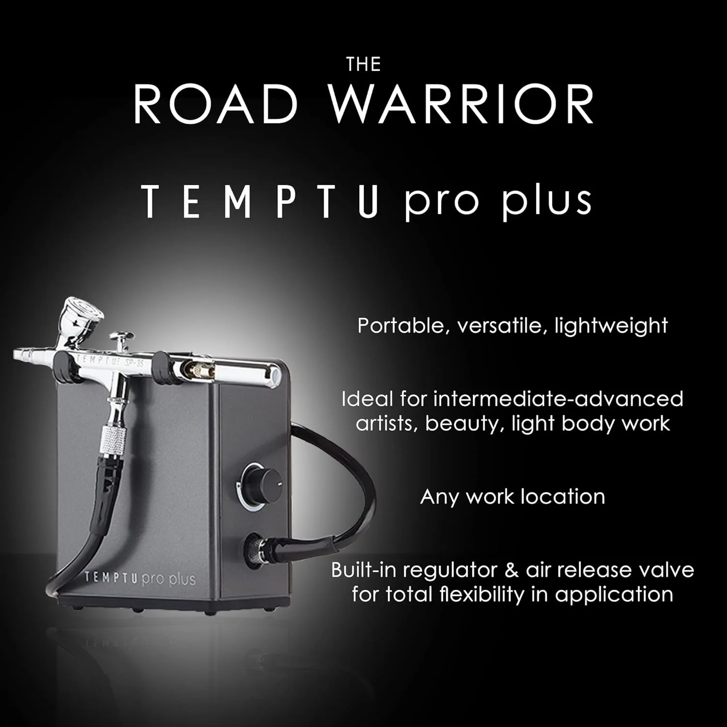 TEMPTU Pro Plus Deluxe Complete Airbrush Kit: набор для аэрографии с румянами, хайлайтерами, тональной основой S/B, контурингом, бронзером и консилером, удобный для путешествий — фото 3