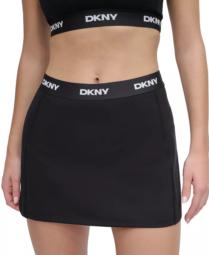 

Женские компрессионные шорты-юбка Balance с логотипом на поясе DKNY, черный