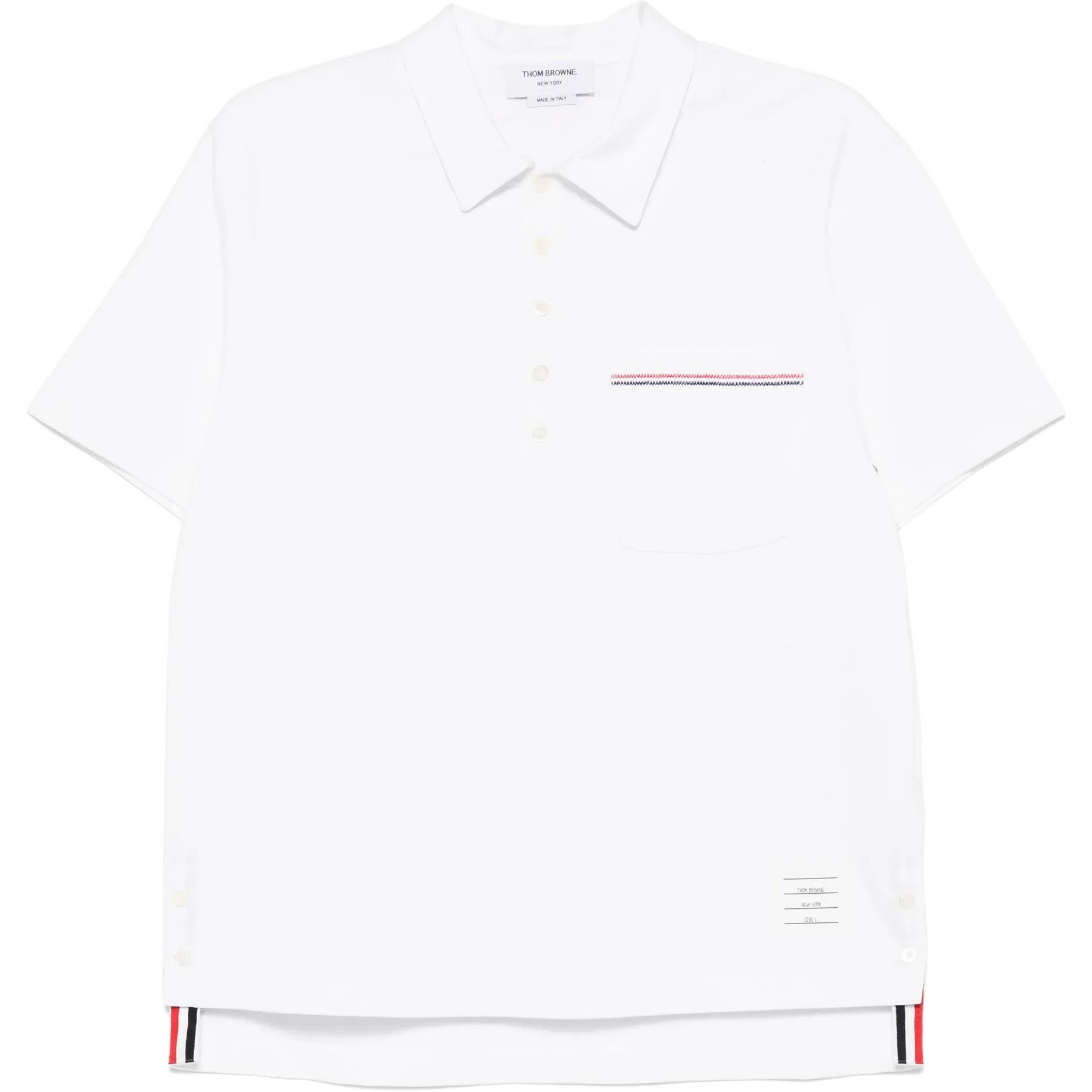 

Rwb Trim Короткий Рукав Поло THOM BROWNE, белый