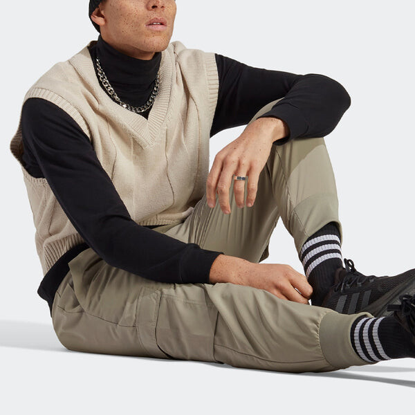 Брюки essentials cargo ankle-length pants 'tan' Adidas, бежевый — фото 4