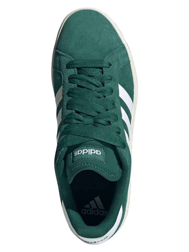 Adidas Кожаные кроссовки "Grand Court Base" в зелено-белой расцветке — фото 3