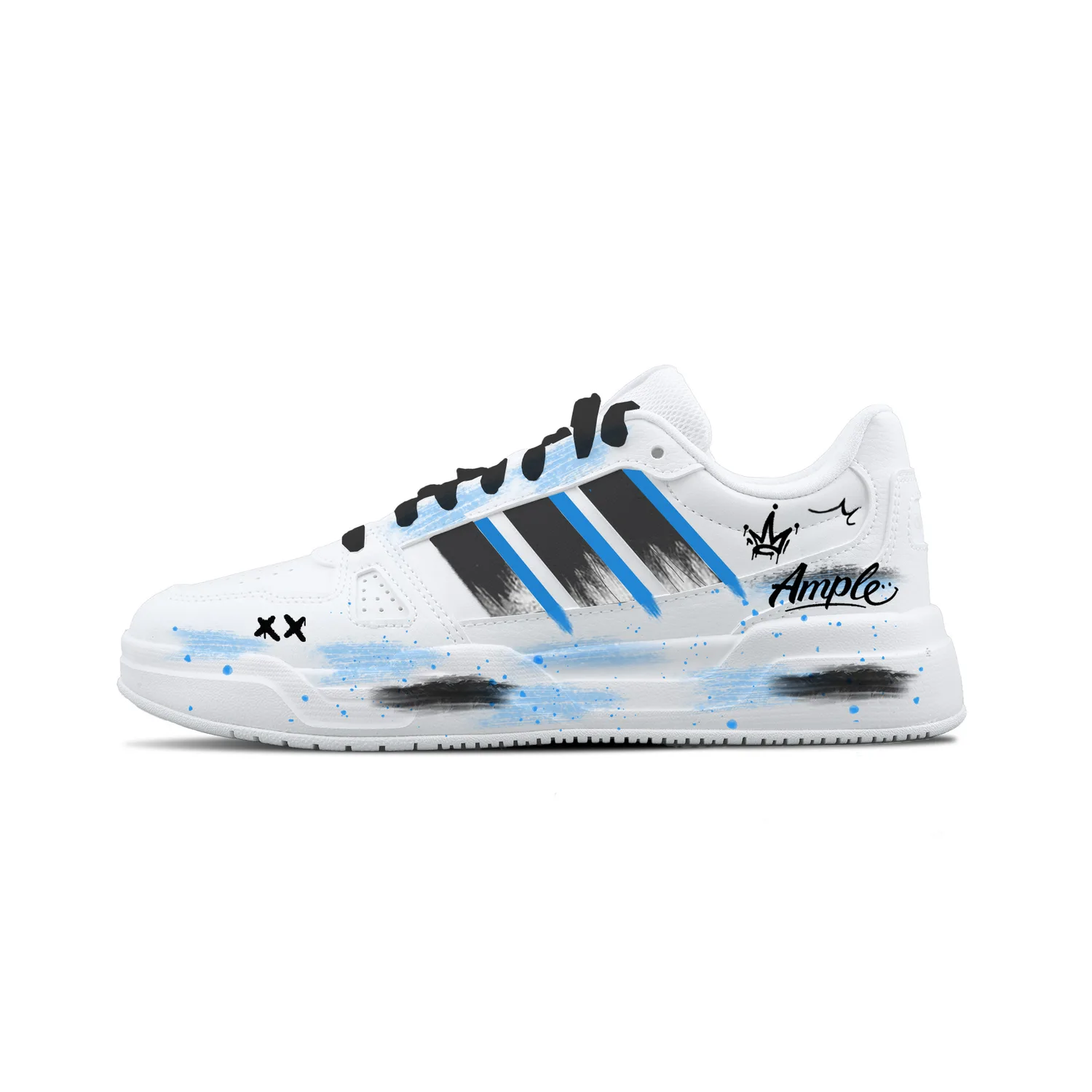 LITE BALLER PU Star Sea Graffiti Abrasion Resistant легкие нескользящие низкие кроссовки для скейтбординга Unisex Adidas, starry sea graffiti синий
