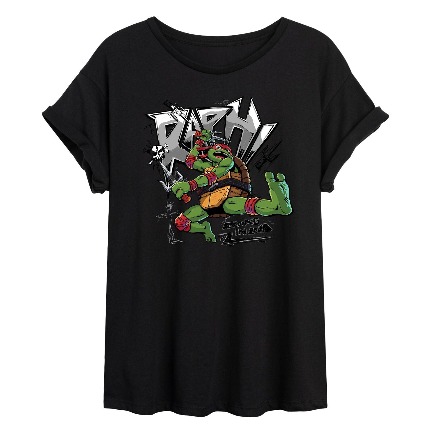 

Детская футболка с струящимся рисунком TMNT Teenage Mutant Ninja Turtles Mutant Mayhem Raph Licensed Character, черный