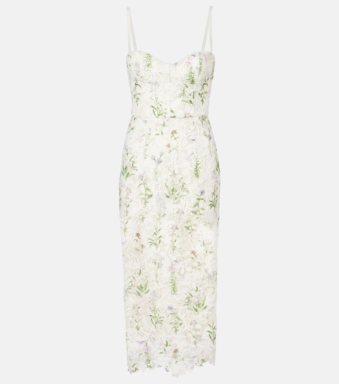 

Платье-корсет с цветочным кружевом Monique Lhuillier, Floral