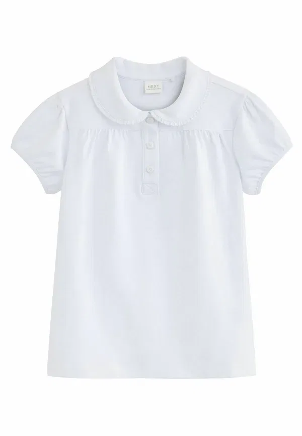 Топ-поло Next, Cotton stretch pretty collar school jersey top polo shirt, белый