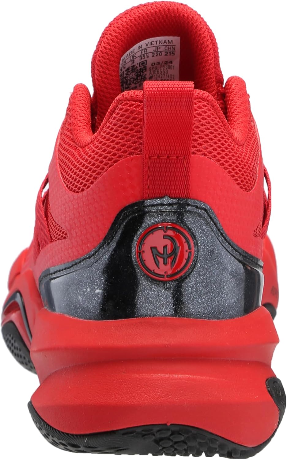 Детские кроссовки Adidas Mahomes 2 Impact FLX Turf для американского футбола (унисекс), черный/красный — фото 3