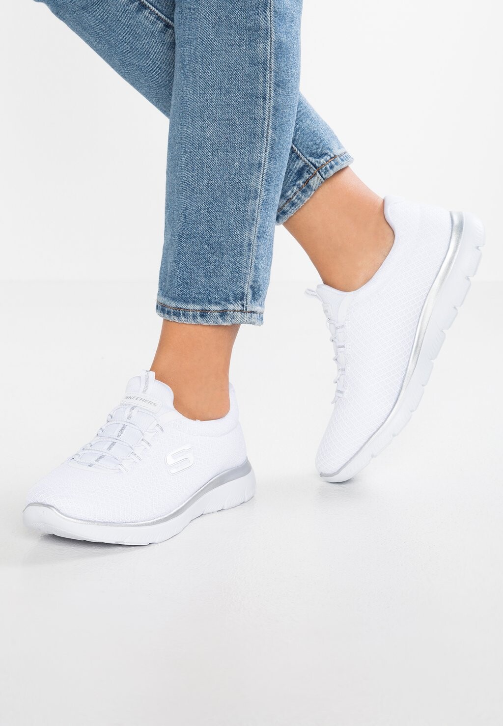 

Кеды Skechers SUMMITS, цвет White/Silver, Белый, Кеды Skechers SUMMITS, цвет White/Silver