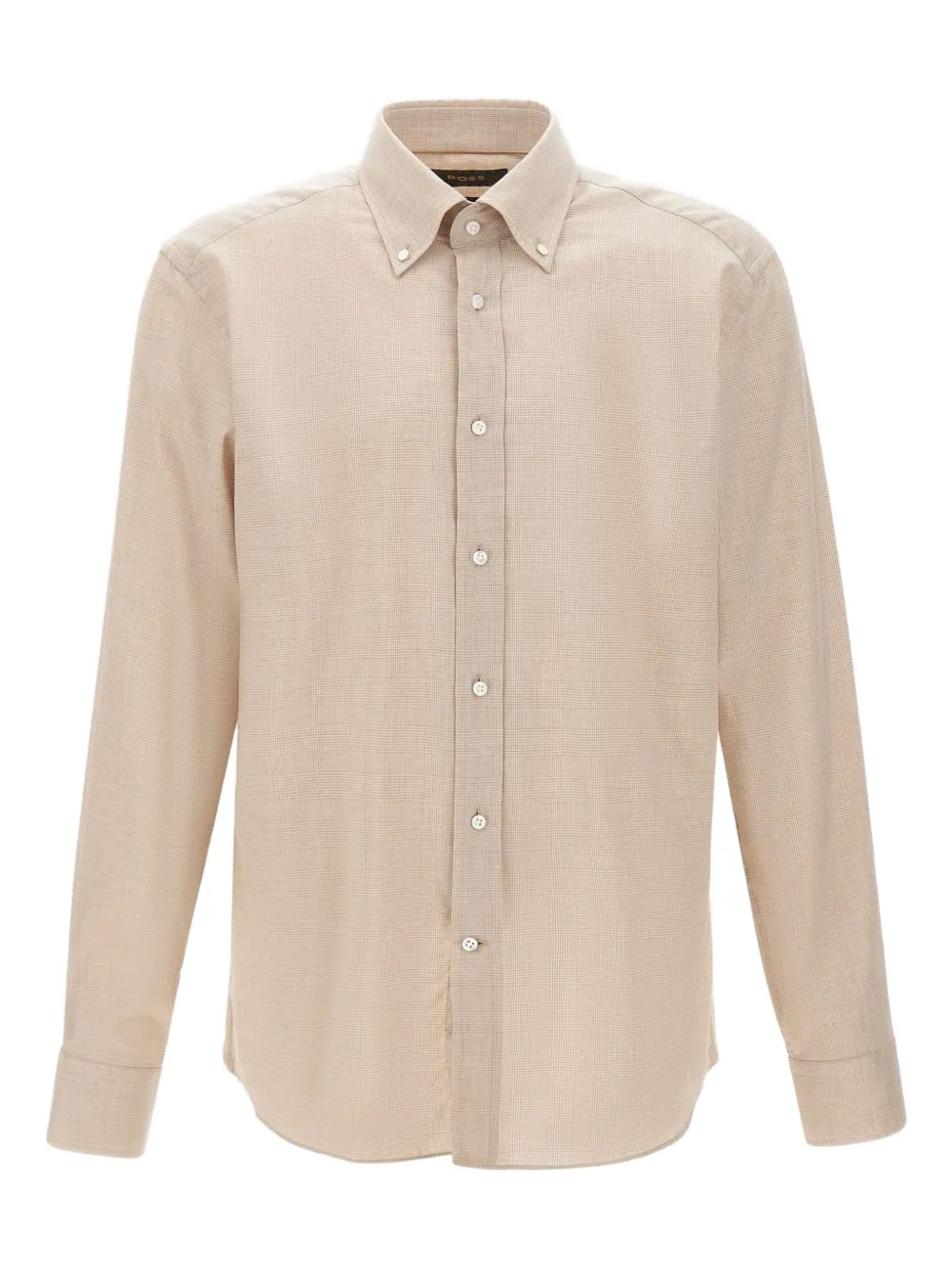 

Рубашка в микроклетку на пуговицах Boss, нейтральный