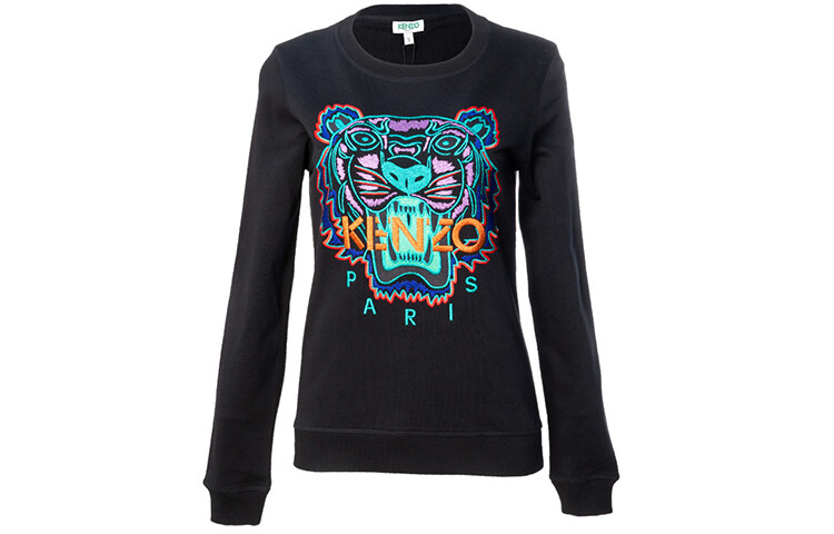 

Толстовка женская Kenzo Classic Tiger Head, черный / бирюзовый