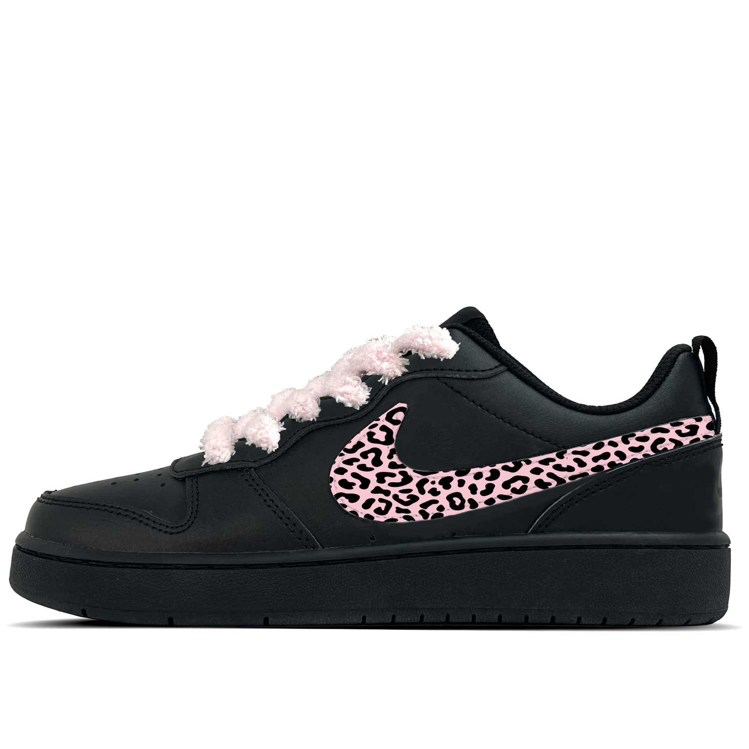 

Nike Детские низкие кеды для скейтбординга Court Borough Leopard Pink из искусственной кожи, износостойкие, розовые, для подростков