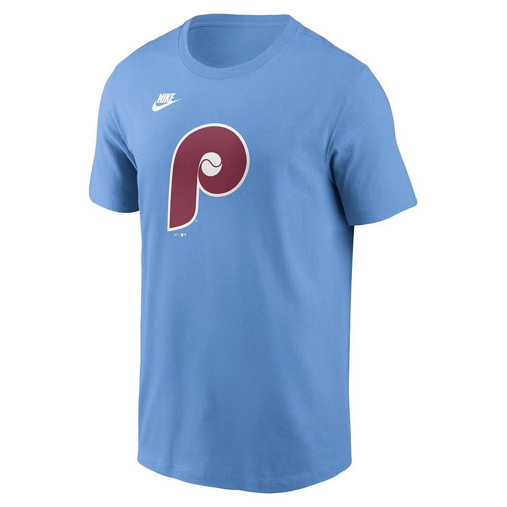 Мужская голубая футболка с логотипом Nike Philadelphia Phillies Cooperstown Collection Team, цвет Phl Light — фото 3