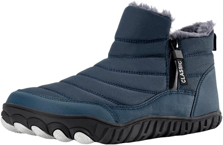 

Зимние мужские ботинки Снегоступы Мужские водонепроницаемые ботинки С меховой подкладкой Теплые ботинки на щиколотку С молнией На открытом воздухе Удобная обувь для ходьбы Противоскользящая подошва Soft Time Toy, синий