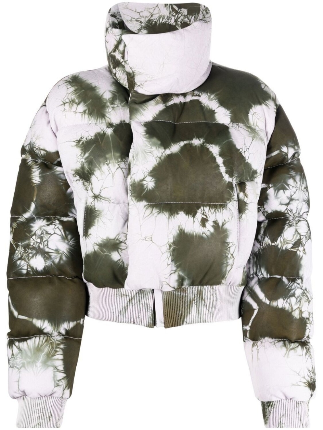 

Пуховик с принтом тай-дай Off-White, розовый