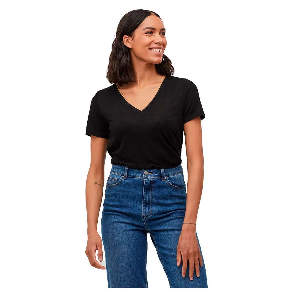 

Футболка Vila Noel Lurex short sleeve v neck, коричневый