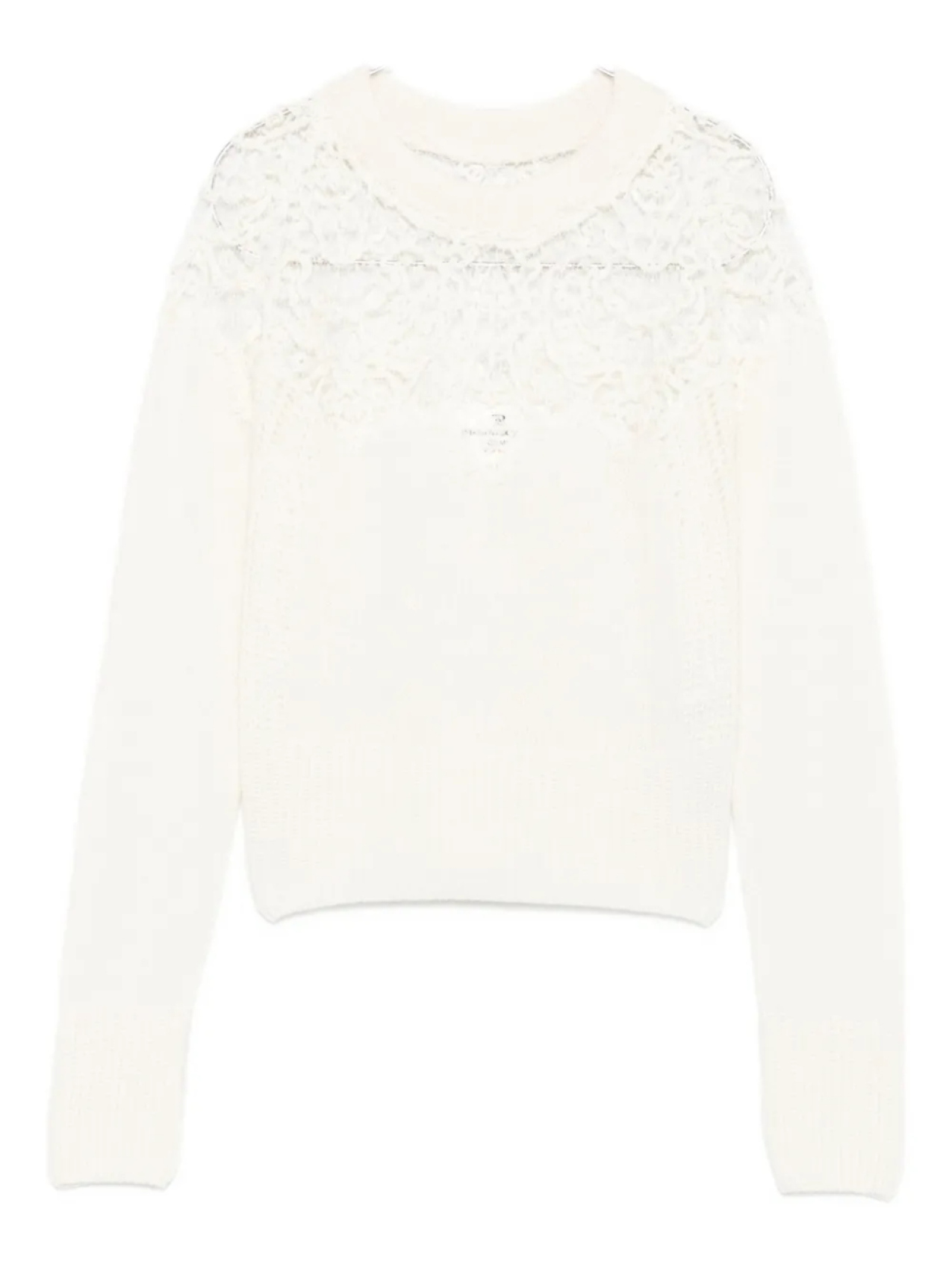 

Свитер Ermanno Scervino с кружевной вставкой, белый